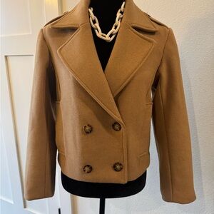 Women's Tan Double-Breasted Jacket